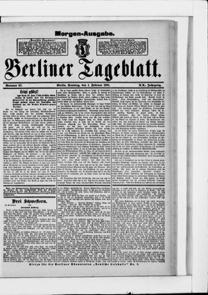 Berliner Tageblatt und Handels-Zeitung vom 01.02.1891