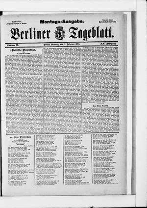 Berliner Tageblatt und Handels-Zeitung on Feb 2, 1891