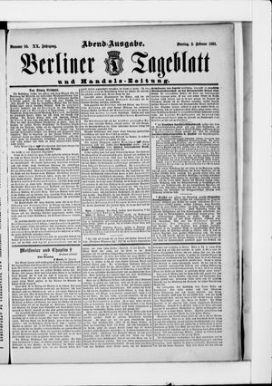 Berliner Tageblatt und Handels-Zeitung vom 02.02.1891