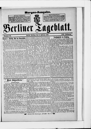 Berliner Tageblatt und Handels-Zeitung vom 06.02.1891