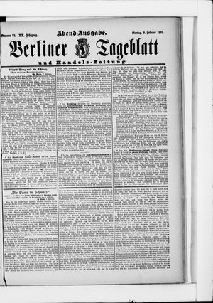 Berliner Tageblatt und Handels-Zeitung on Feb 9, 1891