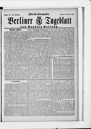 Berliner Tageblatt und Handels-Zeitung on Feb 13, 1891