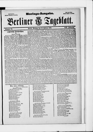 Berliner Tageblatt und Handels-Zeitung vom 16.02.1891