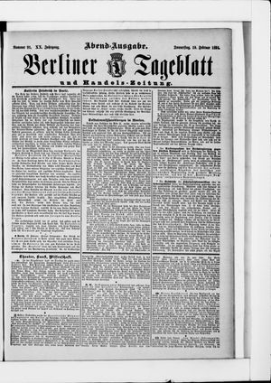 Berliner Tageblatt und Handels-Zeitung on Feb 19, 1891