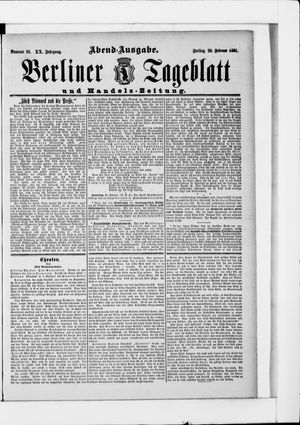 Berliner Tageblatt und Handels-Zeitung vom 20.02.1891