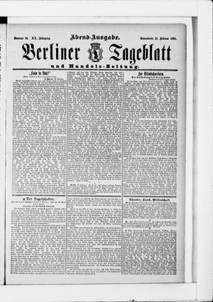 Berliner Tageblatt und Handels-Zeitung vom 21.02.1891