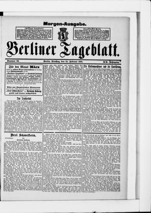 Berliner Tageblatt und Handels-Zeitung vom 24.02.1891