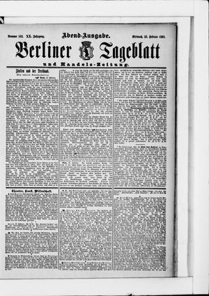 Berliner Tageblatt und Handels-Zeitung vom 25.02.1891