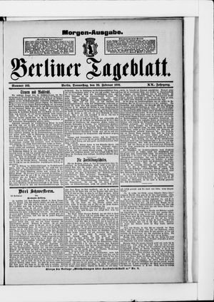 Berliner Tageblatt und Handels-Zeitung vom 26.02.1891