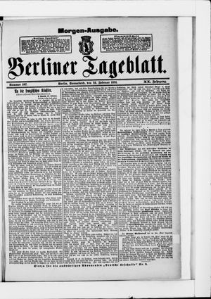 Berliner Tageblatt und Handels-Zeitung vom 28.02.1891