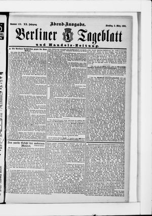 Berliner Tageblatt und Handels-Zeitung on Mar 3, 1891