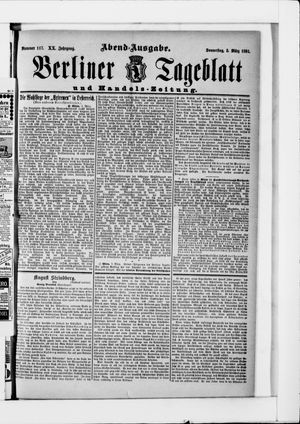 Berliner Tageblatt und Handels-Zeitung vom 05.03.1891