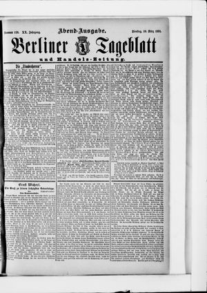 Berliner Tageblatt und Handels-Zeitung vom 10.03.1891