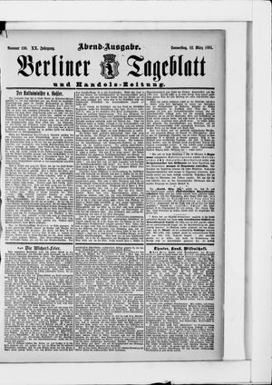 Berliner Tageblatt und Handels-Zeitung vom 12.03.1891