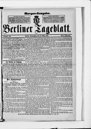 Berliner Tageblatt und Handels-Zeitung on Mar 19, 1891