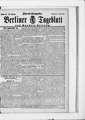 Berliner Tageblatt und Handels-Zeitung vom 21.03.1891