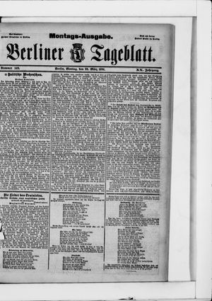 Berliner Tageblatt und Handels-Zeitung on Mar 23, 1891