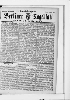 Berliner Tageblatt und Handels-Zeitung vom 24.03.1891