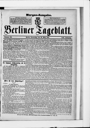 Berliner Tageblatt und Handels-Zeitung on Mar 26, 1891