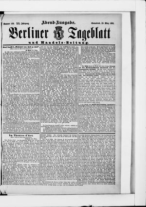 Berliner Tageblatt und Handels-Zeitung vom 27.03.1891