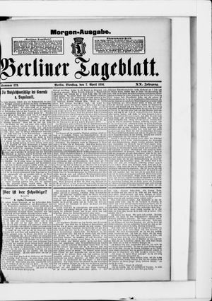 Berliner Tageblatt und Handels-Zeitung on Apr 7, 1891