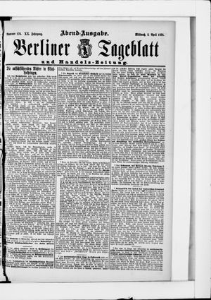 Berliner Tageblatt und Handels-Zeitung vom 08.04.1891
