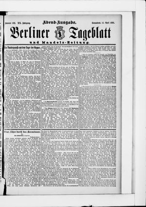 Berliner Tageblatt und Handels-Zeitung on Apr 11, 1891
