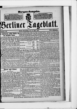 Berliner Tageblatt und Handels-Zeitung vom 16.04.1891