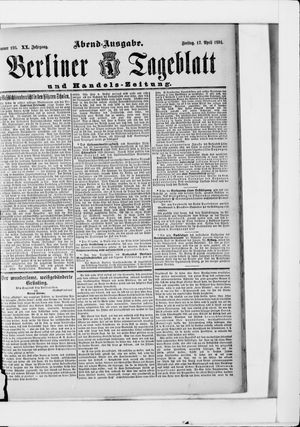 Berliner Tageblatt und Handels-Zeitung vom 17.04.1891
