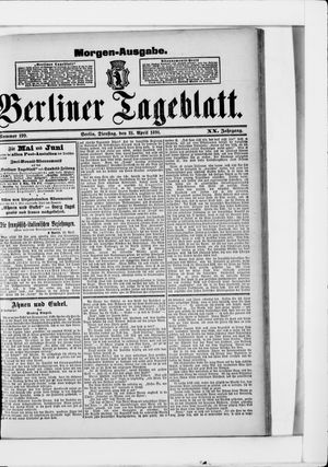 Berliner Tageblatt und Handels-Zeitung vom 21.04.1891