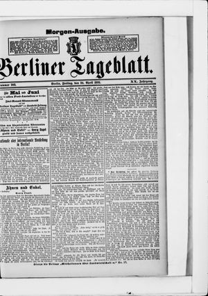 Berliner Tageblatt und Handels-Zeitung vom 24.04.1891