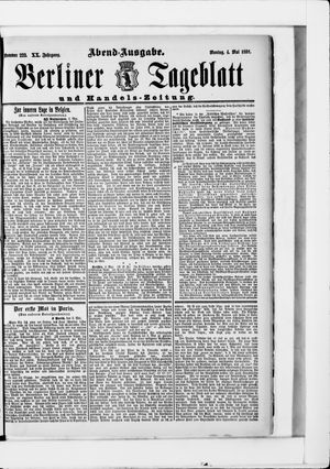 Berliner Tageblatt und Handels-Zeitung vom 04.05.1891