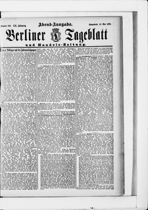 Berliner Tageblatt und Handels-Zeitung vom 16.05.1891