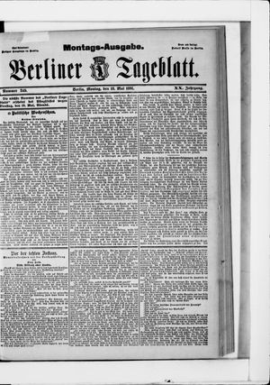 Berliner Tageblatt und Handels-Zeitung vom 18.05.1891