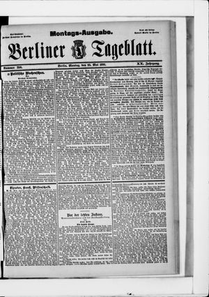 Berliner Tageblatt und Handels-Zeitung vom 25.05.1891