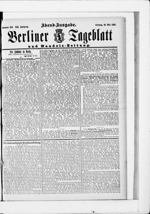 Berliner Tageblatt und Handels-Zeitung vom 26.05.1891