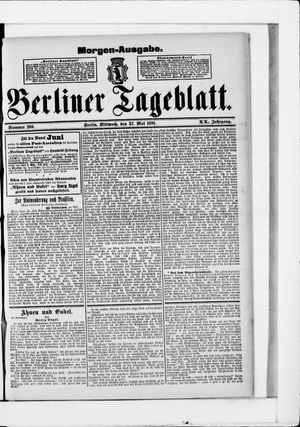 Berliner Tageblatt und Handels-Zeitung on May 27, 1891