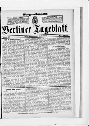 Berliner Tageblatt und Handels-Zeitung on May 28, 1891
