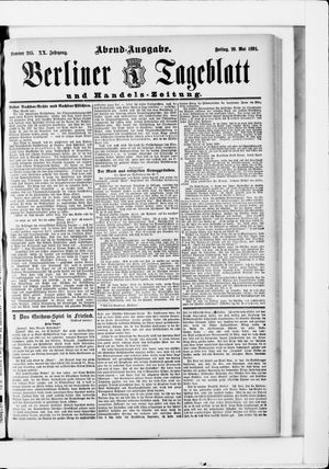 Berliner Tageblatt und Handels-Zeitung vom 29.05.1891