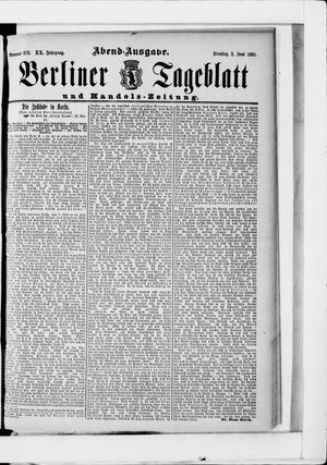 Berliner Tageblatt und Handels-Zeitung vom 02.06.1891