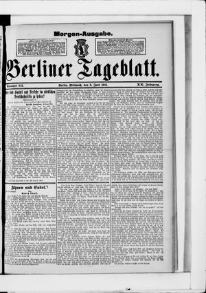Berliner Tageblatt und Handels-Zeitung vom 03.06.1891