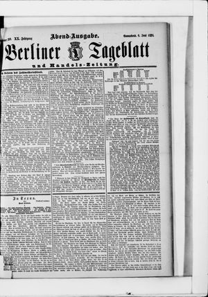 Berliner Tageblatt und Handels-Zeitung on Jun 6, 1891
