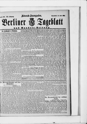 Berliner Tageblatt und Handels-Zeitung vom 13.06.1891