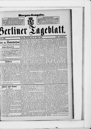 Berliner Tageblatt und Handels-Zeitung vom 17.06.1891