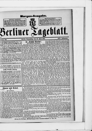Berliner Tageblatt und Handels-Zeitung vom 18.06.1891