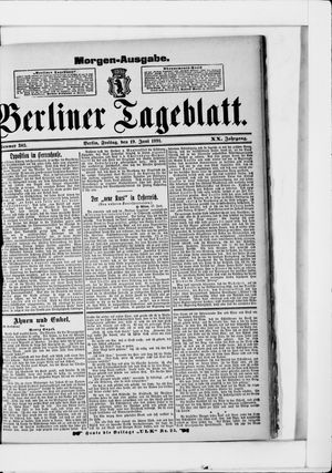 Berliner Tageblatt und Handels-Zeitung vom 19.06.1891