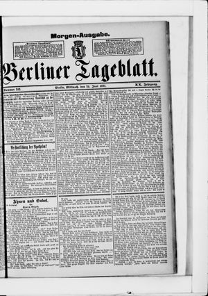 Berliner Tageblatt und Handels-Zeitung vom 24.06.1891
