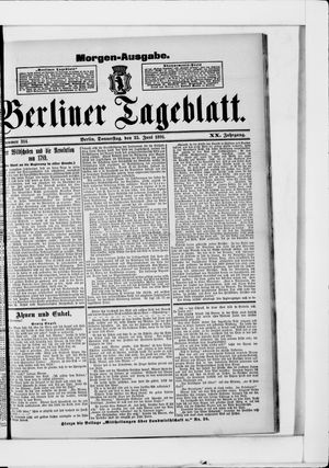 Berliner Tageblatt und Handels-Zeitung vom 25.06.1891