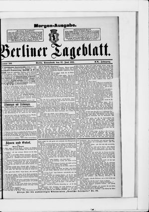 Berliner Tageblatt und Handels-Zeitung vom 27.06.1891