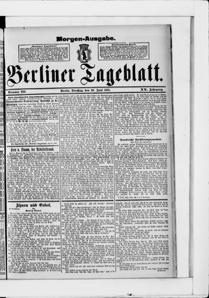 Berliner Tageblatt und Handels-Zeitung vom 30.06.1891